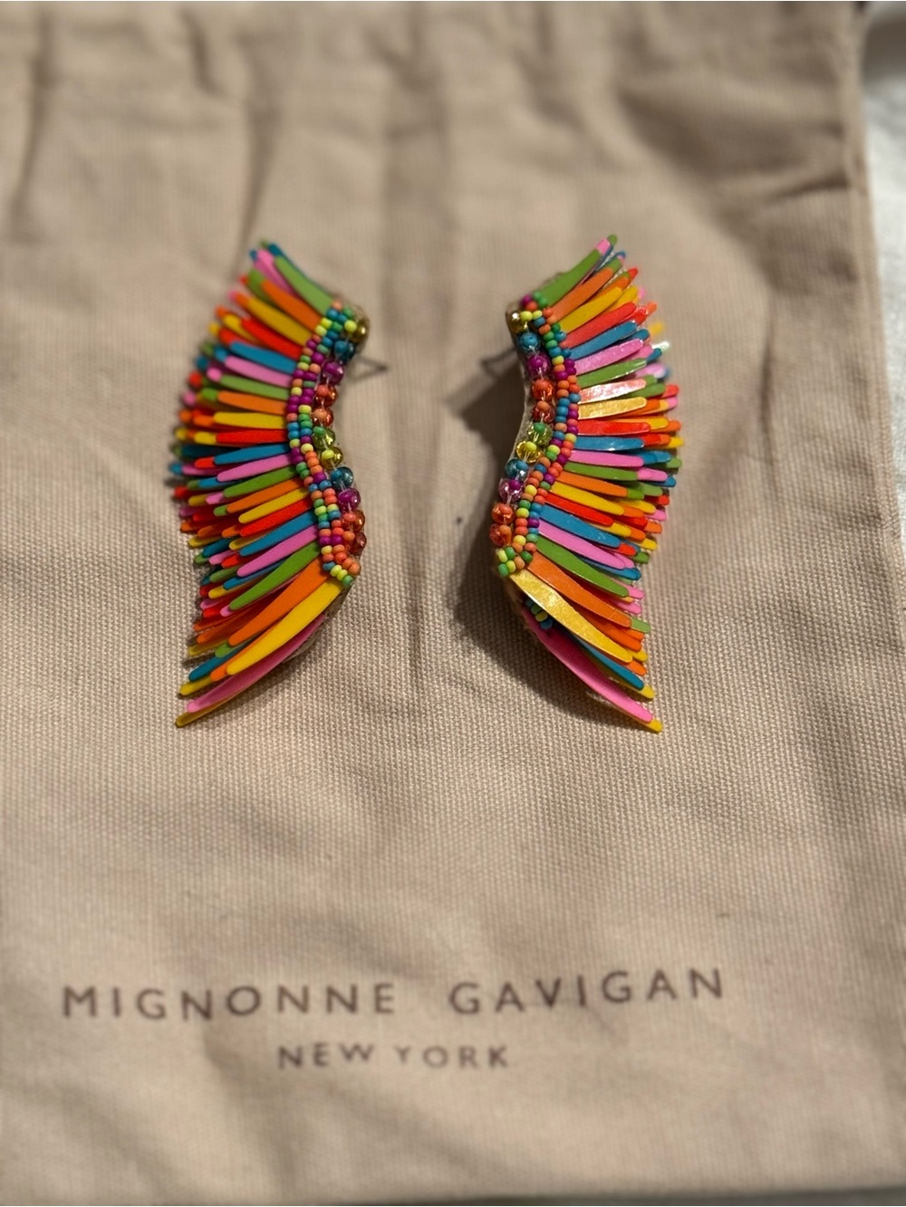 Mignonne Gavigan Rainbow Beaded Wing Earrings - Picture 2 of 12